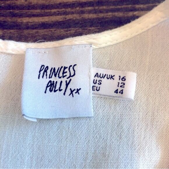 Princess Polly White Romper Women’s 12 Plunge Preppy Minimalist Fairy Party Boho - Picture 2 of 12